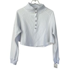 FP Movement by Free People Light Gray Cropped Sweatshirt